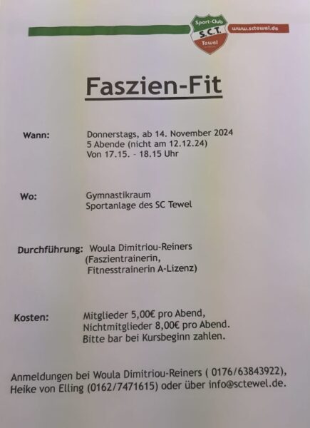 Neuer Winterkurs: Faszien-Fit