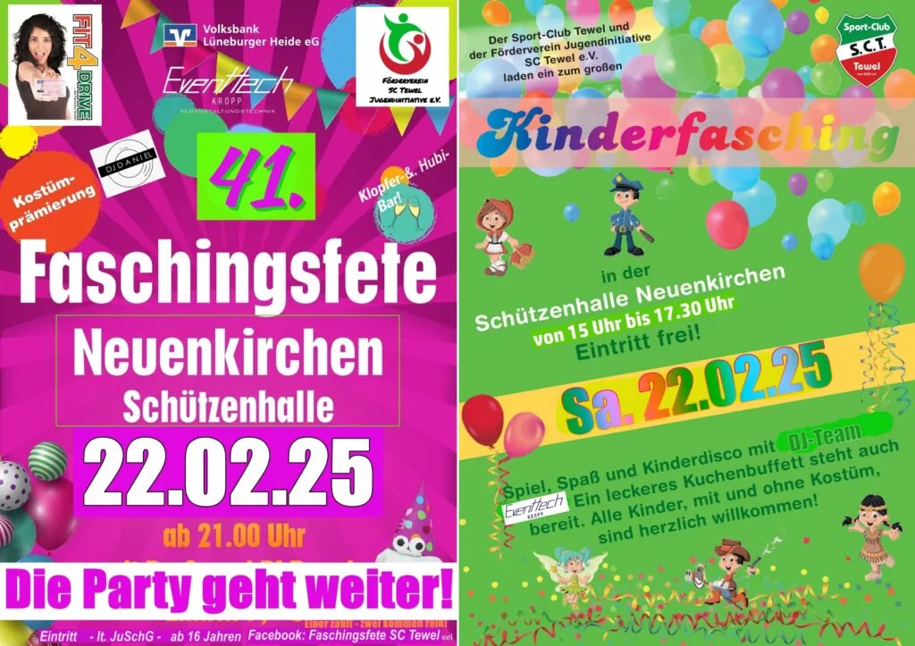 Keine Wahl: 41.Faschingsfete & Kinderfasching des SCT am 22.02.25